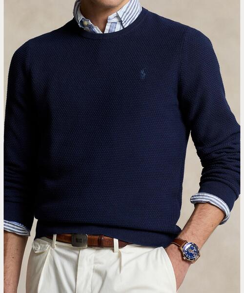 POLO RALPH LAUREN（ポロ ラルフ ローレン）の「テクスチャード コットン セーター（ニット/セーター・メンズ・ネイビー系1・XS/L/M/S/XXL/XL）」の5枚目の写真