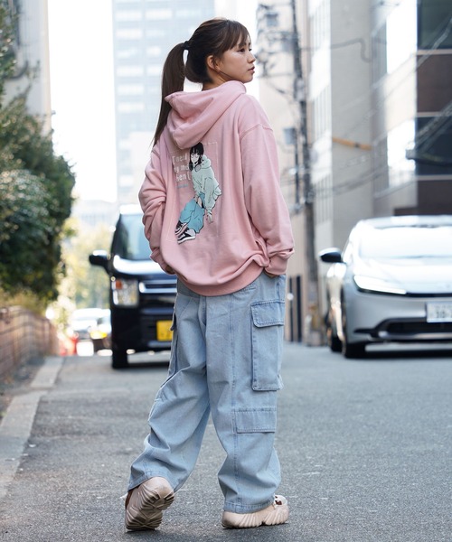 パーカー フーディー バックプリント オーバーサイズ ストリート ワンフォークロージング 1111clothing オーバーサイズ パーカー