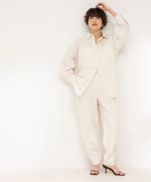 NOLLEY’S（ノーリーズ）の「ウォッシャブルダブルクロスカーブパンツ（その他パンツ・レディース・オフホワイト/ブラック・40/38/36）」の8枚目の写真