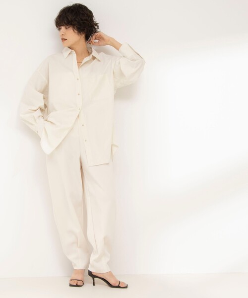 NOLLEY’S（ノーリーズ）の「ウォッシャブルダブルクロスカーブパンツ（その他パンツ・レディース・オフホワイト/ブラック・40/38/36）」の9枚目の写真