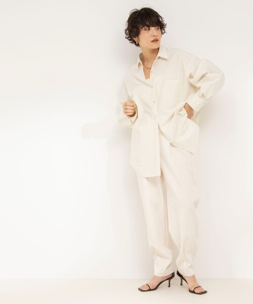 NOLLEY’S（ノーリーズ）の「ウォッシャブルダブルクロスカーブパンツ（その他パンツ・レディース・オフホワイト/ブラック・40/38/36）」の10枚目の写真