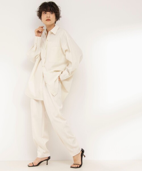 NOLLEY’S（ノーリーズ）の「ウォッシャブルダブルクロスカーブパンツ（その他パンツ・レディース・オフホワイト/ブラック・40/38/36）」の11枚目の写真