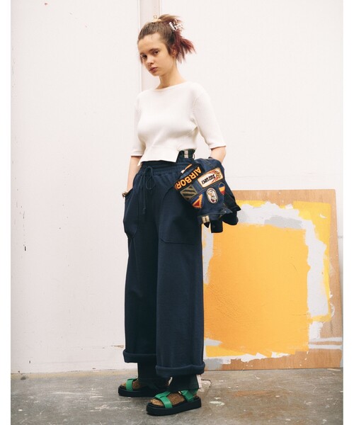 BEAMS BOY(ビームスボーイ)の「maturely / Rib Gimmick Short Sleeves(Tシャツ/カットソー・レディース・ホワイト/ブラック・ONE SIZE)」の14枚目の写真