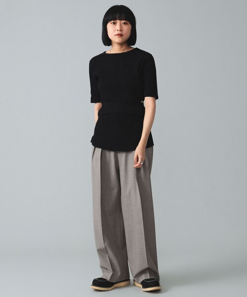 BEAMS BOY(ビームスボーイ)の「maturely / Rib Gimmick Short Sleeves(Tシャツ/カットソー・レディース・ホワイト/ブラック・ONE SIZE)」の16枚目の写真