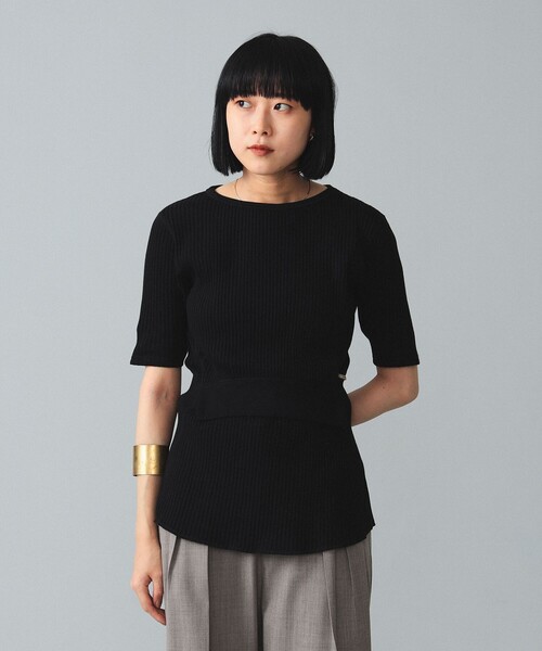 BEAMS BOY(ビームスボーイ)の「maturely / Rib Gimmick Short Sleeves(Tシャツ/カットソー・レディース・ホワイト/ブラック・ONE SIZE)」の17枚目の写真
