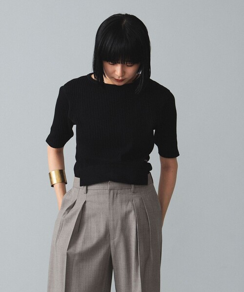 BEAMS BOY(ビームスボーイ)の「maturely / Rib Gimmick Short Sleeves(Tシャツ/カットソー・レディース・ホワイト/ブラック・ONE SIZE)」の18枚目の写真