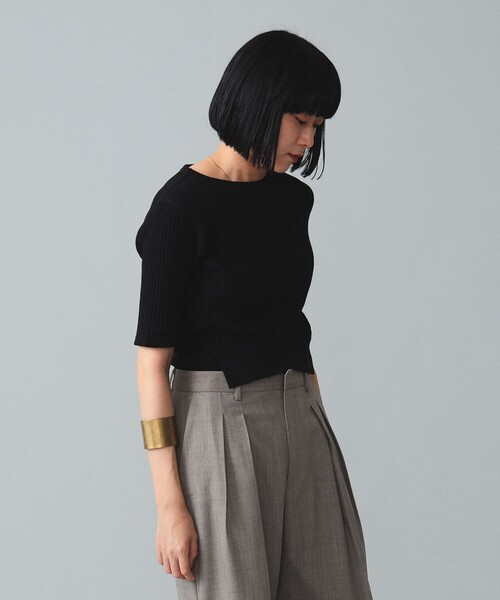 BEAMS BOY(ビームスボーイ)の「maturely / Rib Gimmick Short Sleeves(Tシャツ/カットソー・レディース・ホワイト/ブラック・ONE SIZE)」の20枚目の写真