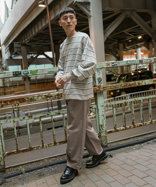 niko and...(ニコアンド)の「フロントタックワイドパンツ(その他パンツ・メンズ・ライトベージュ/ネイビー・MEDIUM/LARGE)」の6枚目の写真