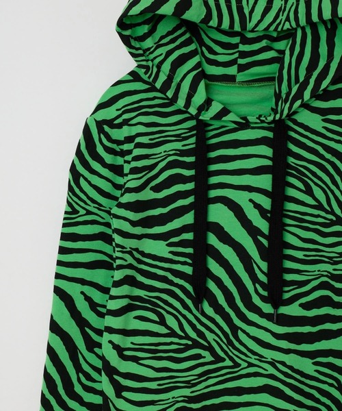 BEEDEN（ビーデン）の「BEEDEN/ビィデン/ZEBRA PRINT HOODIE（パーカー・レディース・グレー/モスグリーン・F）」の7枚目の写真