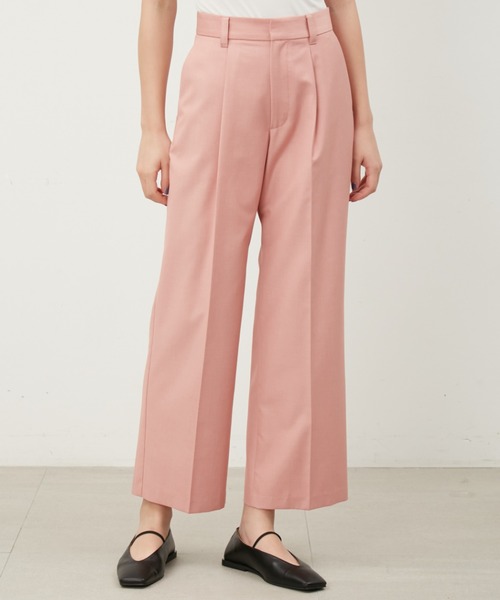 Mila Owen（ミラオーウェン）の「センタープレスタックワイドパンツ（その他パンツ・レディース・ピンク/ベージュ/ライトグレー/ブラック・0/00/1）」の4枚目の写真