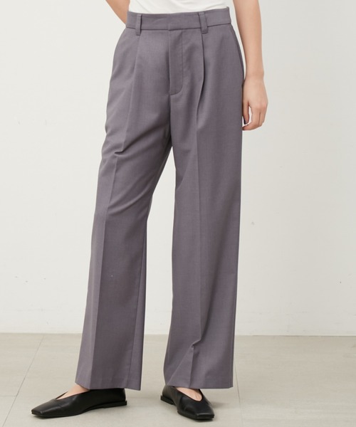 Mila Owen（ミラオーウェン）の「センタープレスタックワイドパンツ（その他パンツ・レディース・ピンク/ベージュ/ライトグレー/ブラック・0/00/1）」の3枚目の写真