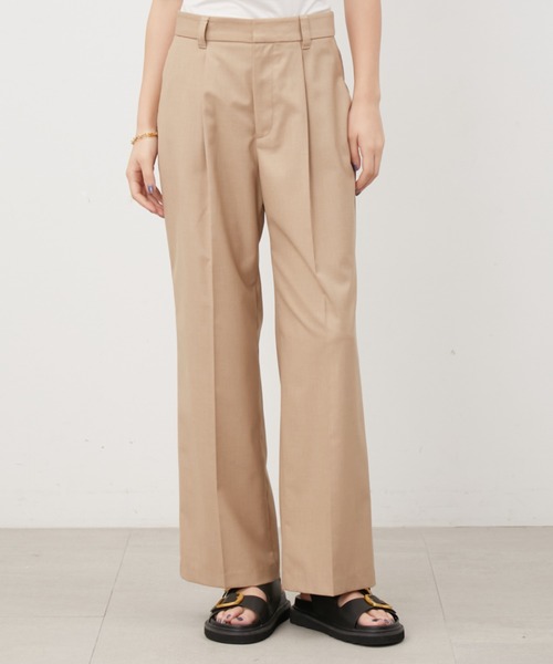 Mila Owen（ミラオーウェン）の「センタープレスタックワイドパンツ（その他パンツ・レディース・ピンク/ベージュ/ライトグレー/ブラック・0/00/1）」の6枚目の写真