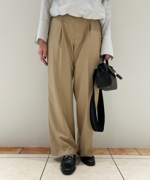 Mila Owen（ミラオーウェン）の「センタープレスタックワイドパンツ（その他パンツ・レディース・ピンク/ベージュ/ライトグレー/ブラック・0/00/1）」の16枚目の写真