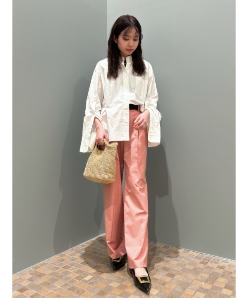 Mila Owen（ミラオーウェン）の「センタープレスタックワイドパンツ（その他パンツ・レディース・ピンク/ベージュ/ライトグレー/ブラック・0/00/1）」の20枚目の写真