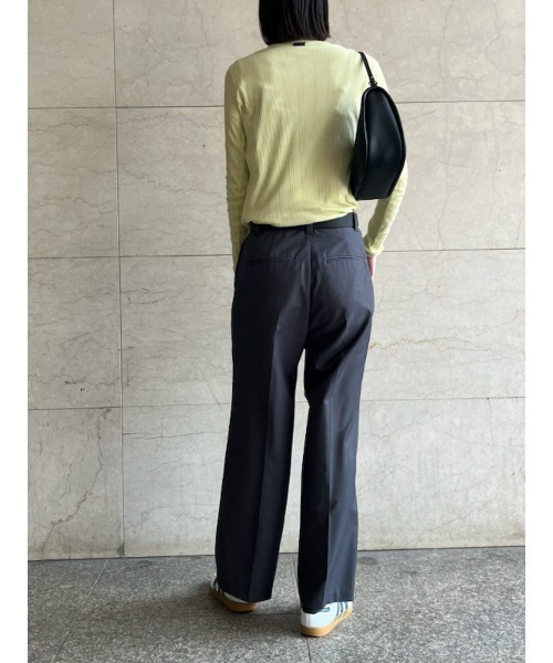 Mila Owen（ミラオーウェン）の「センタープレスタックワイドパンツ（その他パンツ・レディース・ピンク/ベージュ/ライトグレー/ブラック・0/00/1）」の19枚目の写真