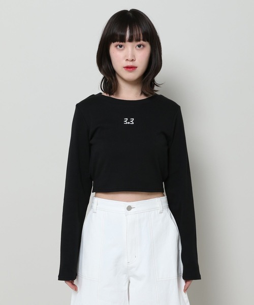3.3 Field Trip (3.3フィールドトリップ)の「3.3 Field Trip/ソリッドカット バックリボン長袖Tシャツ 2103076(Tシャツ/カットソー・レディース・ブラック/ホワイト・FREE)」の14枚目の写真