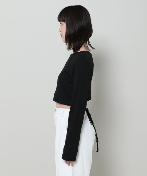 3.3 Field Trip (3.3フィールドトリップ)の「3.3 Field Trip/ソリッドカット バックリボン長袖Tシャツ 2103076(Tシャツ/カットソー・レディース・ブラック/ホワイト・FREE)」の15枚目の写真
