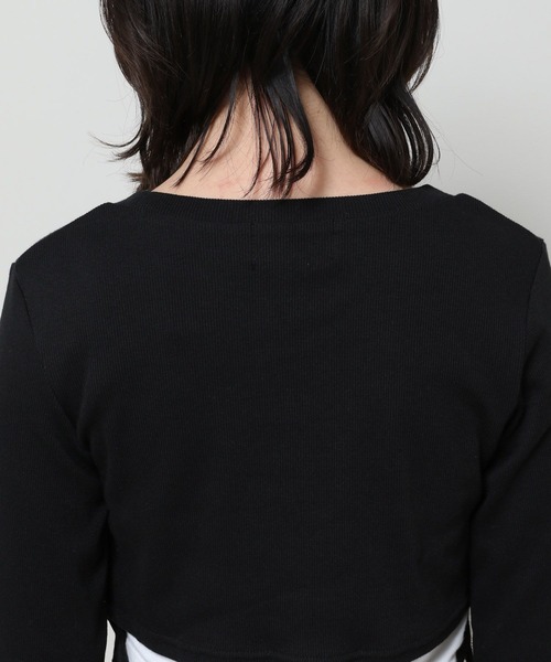 3.3 Field Trip (3.3フィールドトリップ)の「3.3 Field Trip/ソリッドカット バックリボン長袖Tシャツ 2103076(Tシャツ/カットソー・レディース・ブラック/ホワイト・FREE)」の18枚目の写真
