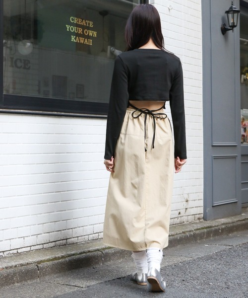 3.3 Field Trip (3.3フィールドトリップ)の「3.3 Field Trip/ソリッドカット バックリボン長袖Tシャツ 2103076(Tシャツ/カットソー・レディース・ブラック/ホワイト・FREE)」の4枚目の写真