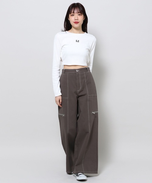 3.3 Field Trip (3.3フィールドトリップ)の「3.3 Field Trip/ソリッドカット バックリボン長袖Tシャツ 2103076(Tシャツ/カットソー・レディース・ブラック/ホワイト・FREE)」の8枚目の写真