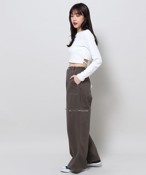 3.3 Field Trip (3.3フィールドトリップ)の「3.3 Field Trip/ソリッドカット バックリボン長袖Tシャツ 2103076(Tシャツ/カットソー・レディース・ブラック/ホワイト・FREE)」の9枚目の写真