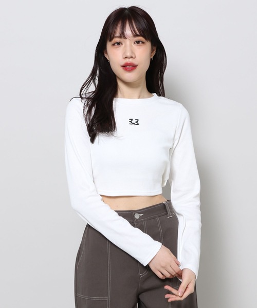 3.3 Field Trip (3.3フィールドトリップ)の「3.3 Field Trip/ソリッドカット バックリボン長袖Tシャツ 2103076(Tシャツ/カットソー・レディース・ブラック/ホワイト・FREE)」の10枚目の写真