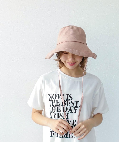 Three Four Time（ｽﾘｰﾌｫｰﾀｲﾑ）の「UVケアアジャスター付きブリーズHAT（ハット・レディース・ピンク系その他/ブルーグレー/アイボリー/チャコールグレー・FREE）」の4枚目の写真