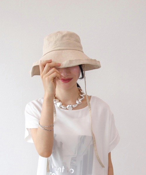 Three Four Time（ｽﾘｰﾌｫｰﾀｲﾑ）の「UVケアアジャスター付きブリーズHAT（ハット・レディース・ピンク系その他/ブルーグレー/アイボリー/チャコールグレー・FREE）」の2枚目の写真