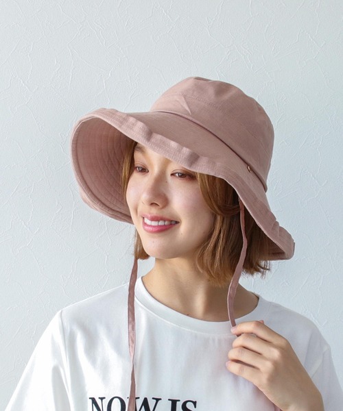 Three Four Time（ｽﾘｰﾌｫｰﾀｲﾑ）の「UVケアアジャスター付きブリーズHAT（ハット・レディース・ピンク系その他/ブルーグレー/アイボリー/チャコールグレー・FREE）」の7枚目の写真