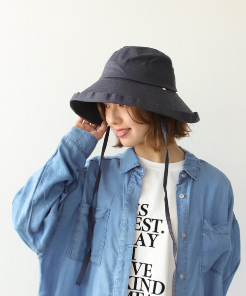 Three Four Time（ｽﾘｰﾌｫｰﾀｲﾑ）の「UVケアアジャスター付きブリーズHAT（ハット・レディース・ピンク系その他/ブルーグレー/アイボリー/チャコールグレー・FREE）」の10枚目の写真