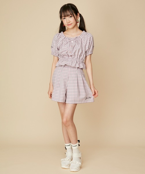 JENNI love（ジェニィラブ）の「2wayチェック柄トップス（シャツ/ブラウス・キッズ・ピンク/イエロー/ブラック・140cm/130cm/160cm/150cm）」の7枚目の写真
