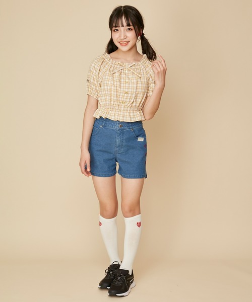 JENNI love（ジェニィラブ）の「2wayチェック柄トップス（シャツ/ブラウス・キッズ・ピンク/イエロー/ブラック・140cm/130cm/160cm/150cm）」の17枚目の写真