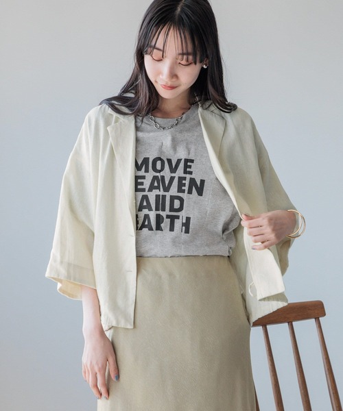 LOWRYS FARM(ローリーズファーム)の「ノルマンディショートシャツSS 986519(シャツ/ブラウス・レディース・イエロー/アイボリー/チャコールグレー/ブルー/ブラウン・FREE)」の2枚目の写真