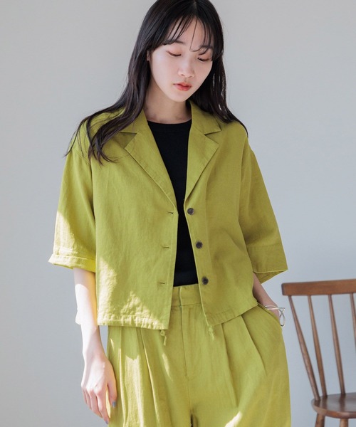 LOWRYS FARM(ローリーズファーム)の「ノルマンディショートシャツSS 986519(シャツ/ブラウス・レディース・イエロー/アイボリー/チャコールグレー/ブルー/ブラウン・FREE)」の20枚目の写真