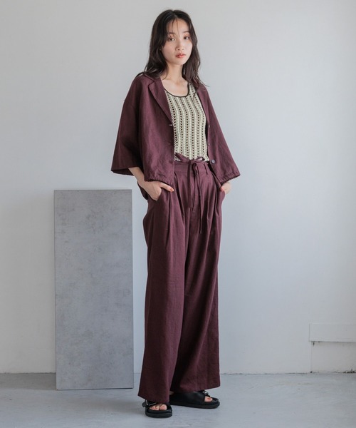 LOWRYS FARM(ローリーズファーム)の「ノルマンディショートシャツSS 986519(シャツ/ブラウス・レディース・イエロー/アイボリー/チャコールグレー/ブルー/ブラウン・FREE)」の7枚目の写真