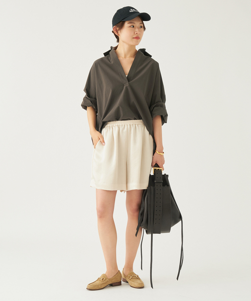 plage(プラージュ)の「slub satin ショートパンツ(その他パンツ・レディース・アイボリー・36/38)」の2枚目の写真