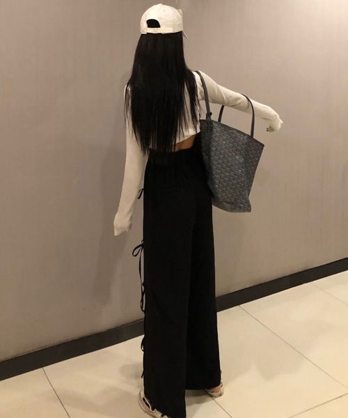 SHEPP（シープ）の「アシンメトリースリット リボンパンツ（その他パンツ・レディース・ブラック・L/M/XL）」の13枚目の写真