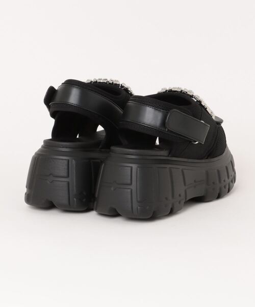 Parade（パレード）の「【厚底】ビジュー付きダブルベルトスポーツサンダル　372（サンダル・レディース・ブラック/ホワイト・M/L/LL/S）」の3枚目の写真