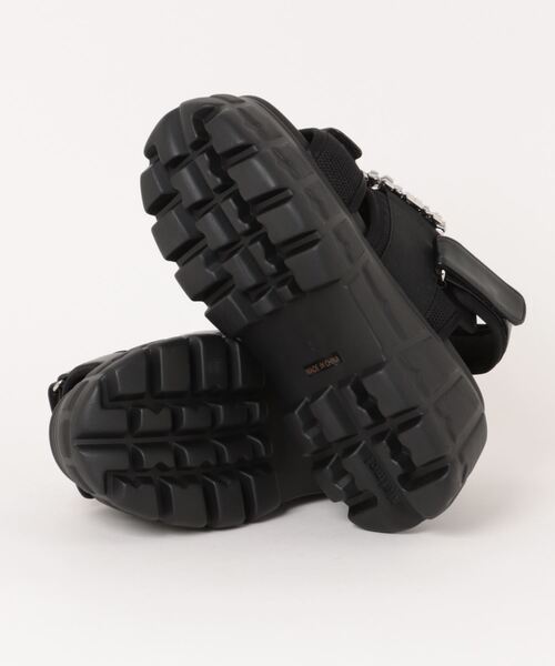 Parade（パレード）の「【厚底】ビジュー付きダブルベルトスポーツサンダル　372（サンダル・レディース・ブラック/ホワイト・M/L/LL/S）」の4枚目の写真