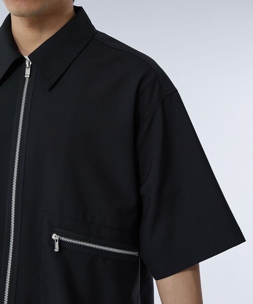 UNITED TOKYO(ユナイテッドトウキョウ)の「スーツウール ジップシャツブルゾン(ブルゾン・メンズ・ブラック/ダークグレー・1/2)」の12枚目の写真