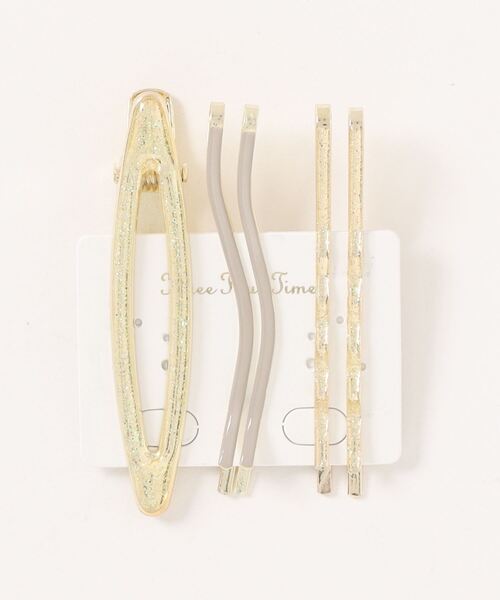 Three Four Time（ｽﾘｰﾌｫｰﾀｲﾑ）の「ラメクリップ＆ピン（ヘアピン・レディース・ブルー/ピンク/イエロー・FREE）」の3枚目の写真