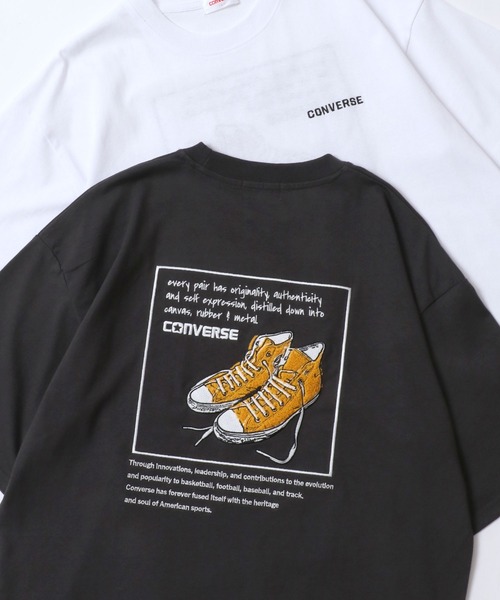 CONVERSE(コンバース)の「CONVERSE/コンバース オーバーサイズ オールスター スニーカー フロント バック サガラ刺繍 半袖Tシャツ/レディース メンズ(Tシャツ/カットソー・レディース・ホワイト系その他3/ホワイト系その他/ブルー/ホワイト系その他2/ホワイト/スミクロ/ベージュ/ブラック・M/LL/L)」の6枚目の写真