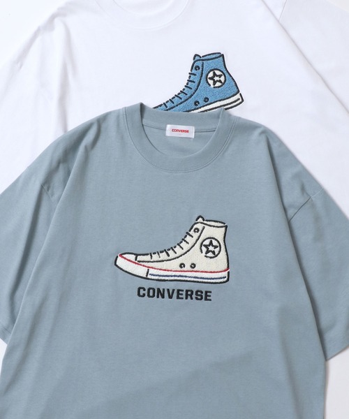 CONVERSE(コンバース)の「CONVERSE/コンバース オーバーサイズ オールスター スニーカー フロント バック サガラ刺繍 半袖Tシャツ/レディース メンズ(Tシャツ/カットソー・レディース・ホワイト系その他3/ホワイト系その他/ブルー/ホワイト系その他2/ホワイト/スミクロ/ベージュ/ブラック・M/LL/L)」の8枚目の写真