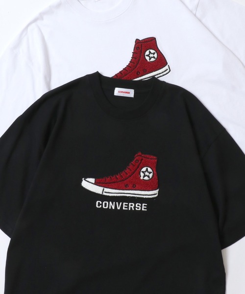 CONVERSE(コンバース)の「CONVERSE/コンバース オーバーサイズ オールスター スニーカー フロント バック サガラ刺繍 半袖Tシャツ/レディース メンズ(Tシャツ/カットソー・レディース・ホワイト系その他3/ホワイト系その他/ブルー/ホワイト系その他2/ホワイト/スミクロ/ベージュ/ブラック・M/LL/L)」の5枚目の写真