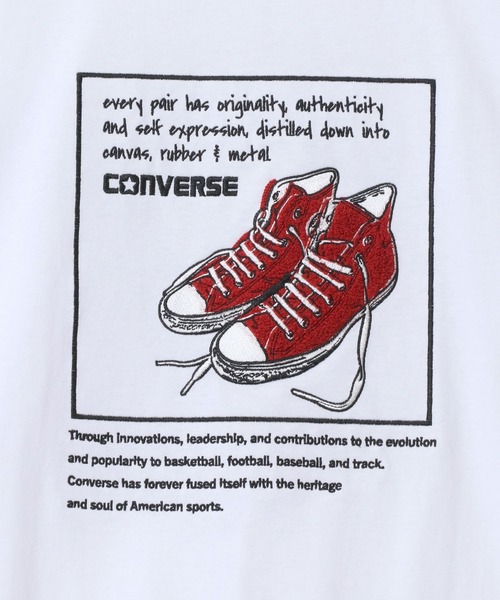 CONVERSE(コンバース)の「CONVERSE/コンバース オーバーサイズ オールスター スニーカー フロント バック サガラ刺繍 半袖Tシャツ/レディース メンズ(Tシャツ/カットソー・レディース・ホワイト系その他3/ホワイト系その他/ブルー/ホワイト系その他2/ホワイト/スミクロ/ベージュ/ブラック・M/LL/L)」の12枚目の写真