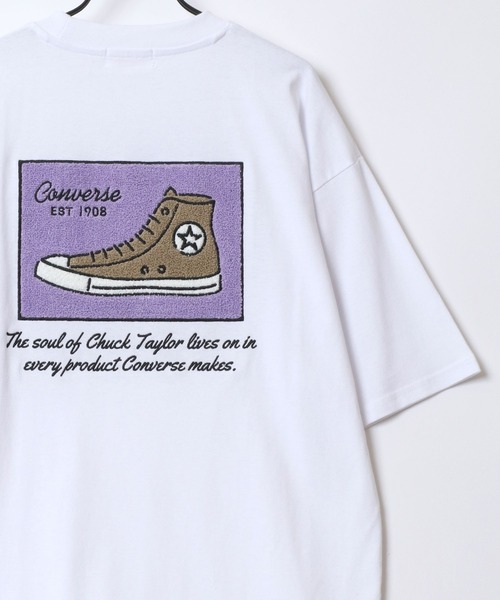 CONVERSE(コンバース)の「CONVERSE/コンバース オーバーサイズ オールスター スニーカー フロント バック サガラ刺繍 半袖Tシャツ/レディース メンズ(Tシャツ/カットソー・レディース・ホワイト系その他3/ホワイト系その他/ブルー/ホワイト系その他2/ホワイト/スミクロ/ベージュ/ブラック・M/LL/L)」の15枚目の写真