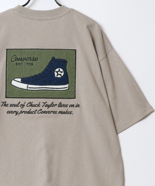 CONVERSE(コンバース)の「CONVERSE/コンバース オーバーサイズ オールスター スニーカー フロント バック サガラ刺繍 半袖Tシャツ/レディース メンズ(Tシャツ/カットソー・レディース・ホワイト系その他3/ホワイト系その他/ブルー/ホワイト系その他2/ホワイト/スミクロ/ベージュ/ブラック・M/LL/L)」の17枚目の写真