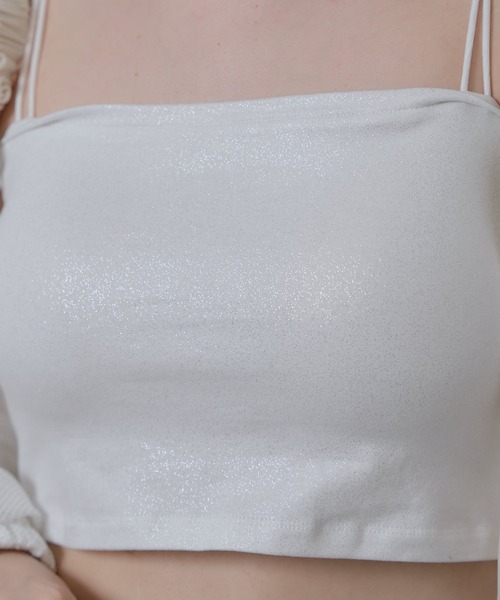 RAY CASSIN（レイカズン）の「ラメショート丈キャミソール（キャミソール・レディース・ブラック/シルバー・FREE）」の12枚目の写真