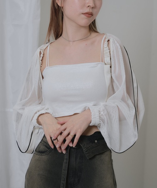 RAY CASSIN（レイカズン）の「ラメショート丈キャミソール（キャミソール・レディース・ブラック/シルバー・FREE）」の19枚目の写真