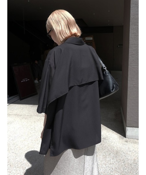 MANOF（マノフ）の「BACK LAYER SHIRT（シャツ/ブラウス・レディース・ブルー/ブラウン/イエロー/ブラック/アイボリー/ピンク/ターコイズブルー・FREE）」の10枚目の写真